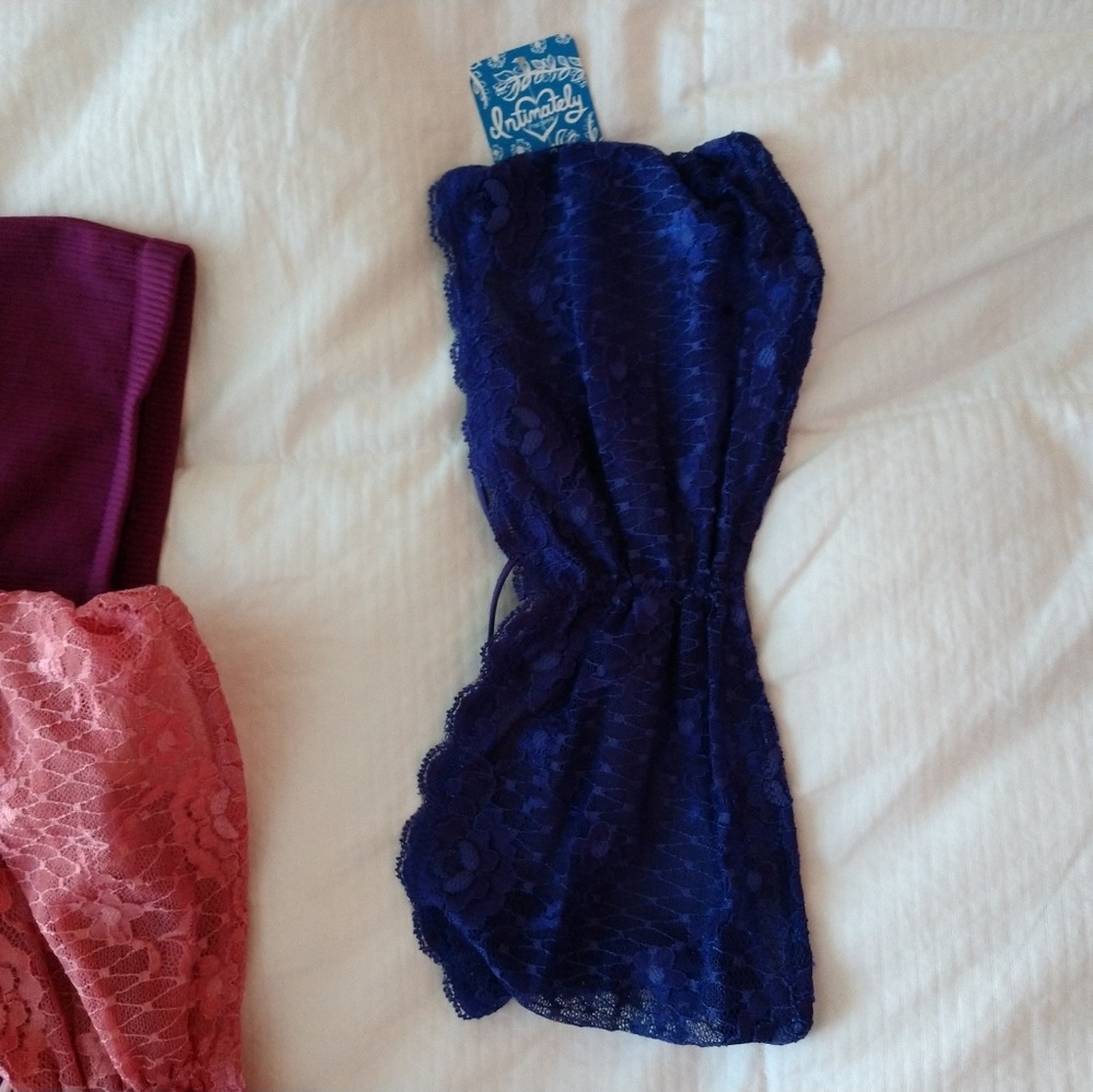 Free People Blue Lace Bandeau Size M New